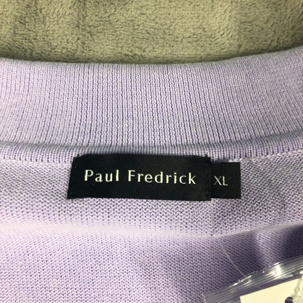 Paul Fredrick Knit Polo Shirt Mens Lavender Purple Size XL Button Front NEW - Picture 2 of 9
